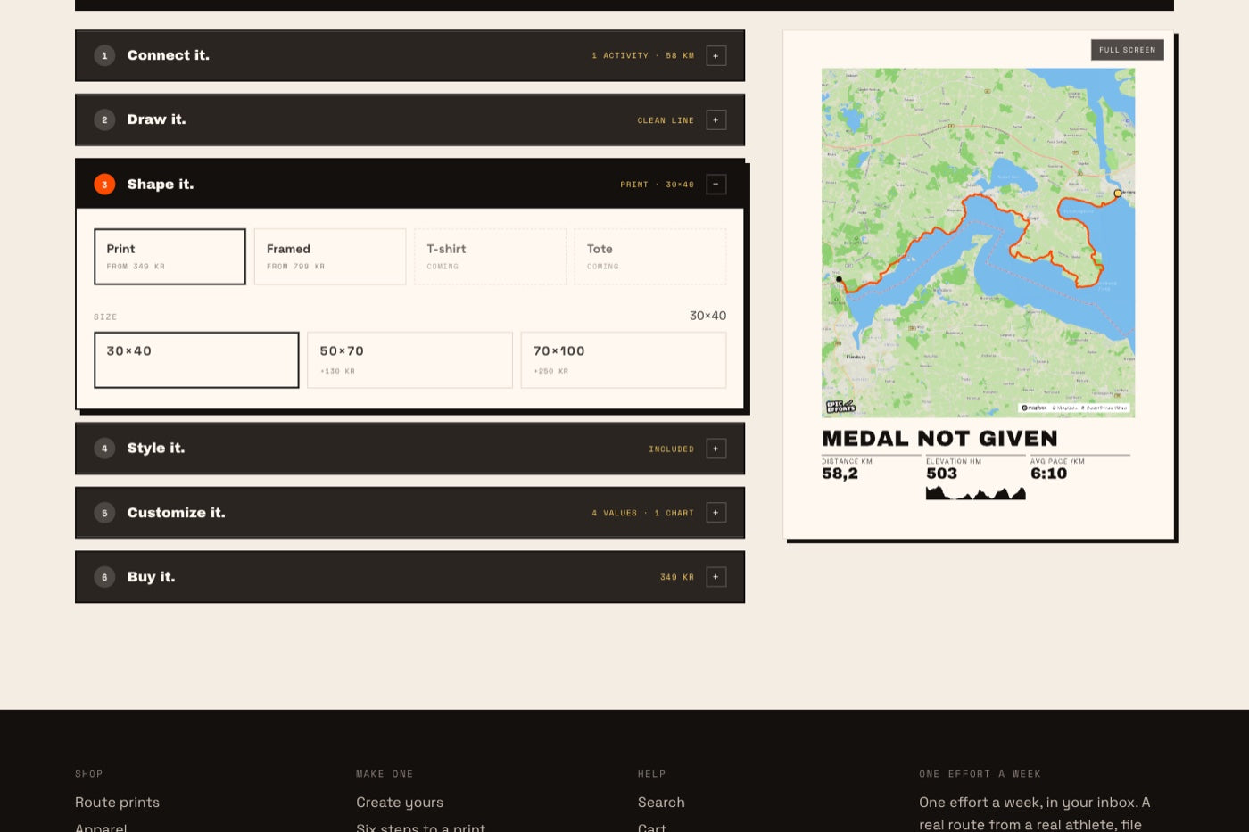 Object and size. Two are on sale; apparel is not finished yet, and says so.